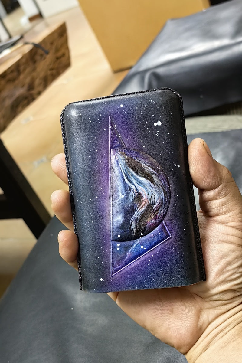 Hand-carved Cigar Case Made of Vegetable-tanned Cowhide