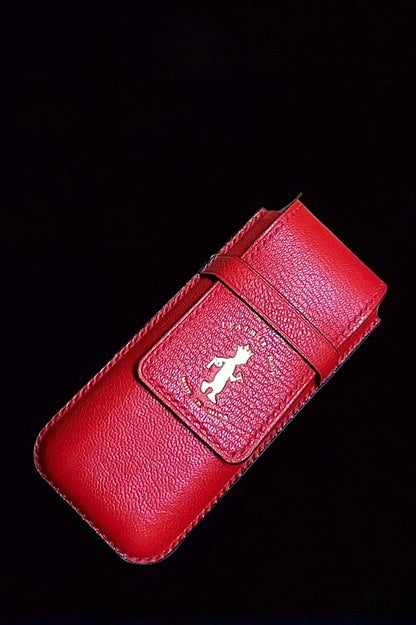 Lychee-pattern cowhide watch storage bag