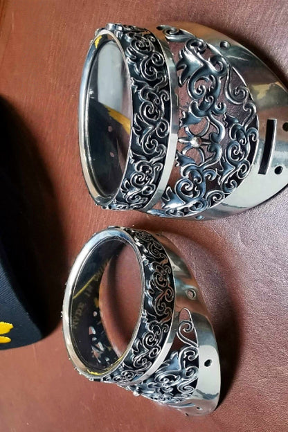 hand-carved hollow-out motorcycle goggles