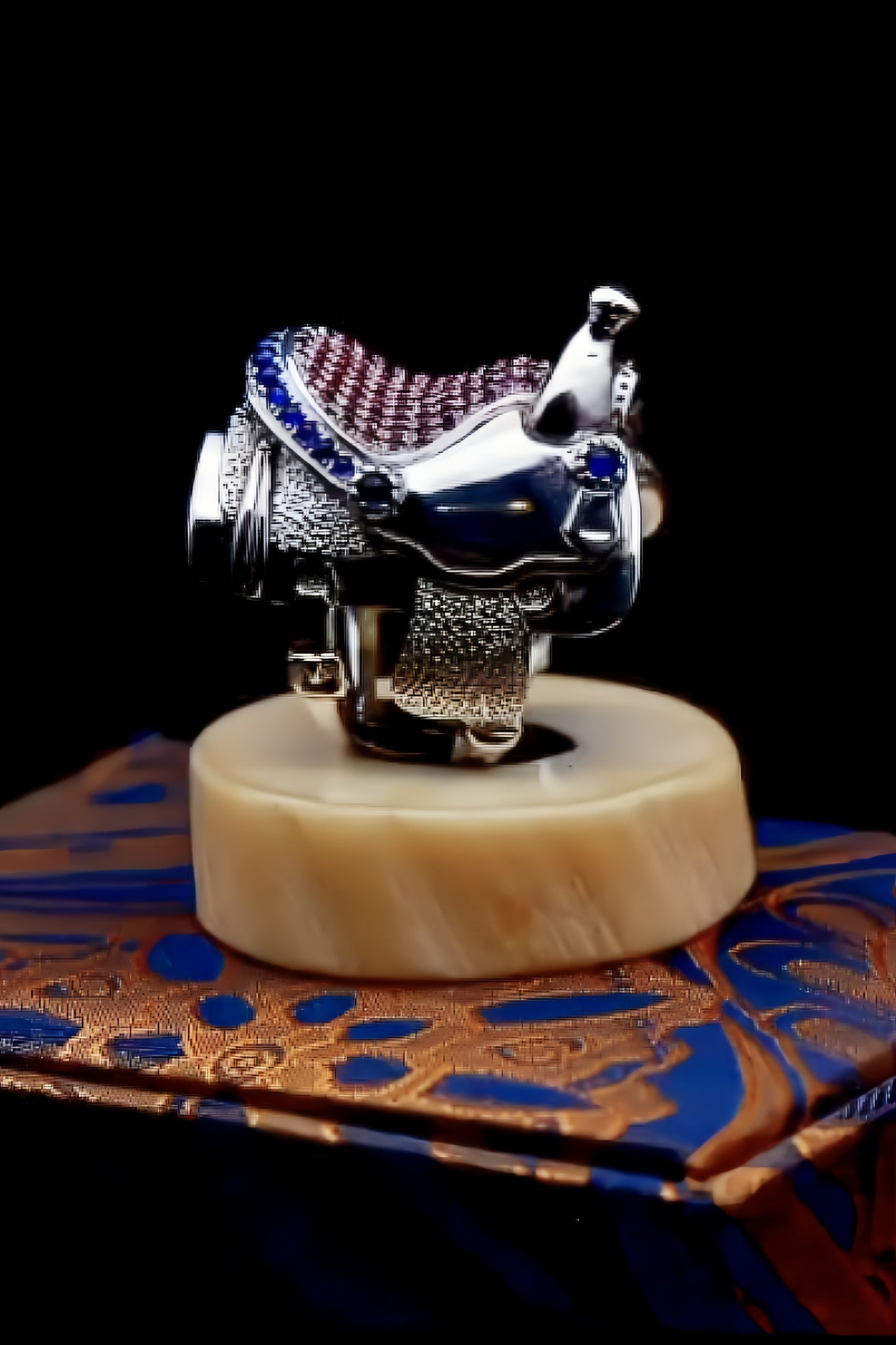 Ruby and Sapphire Saddle Ring