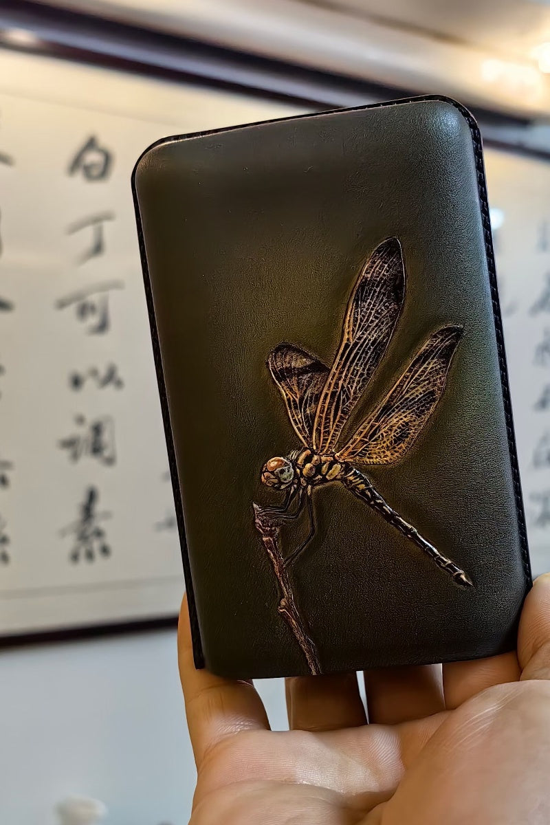 Hand-carved Cigar Case Made of Vegetable-tanned Cowhide