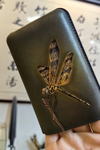 Hand-carved Cigar Case Made of Vegetable-tanned Cowhide