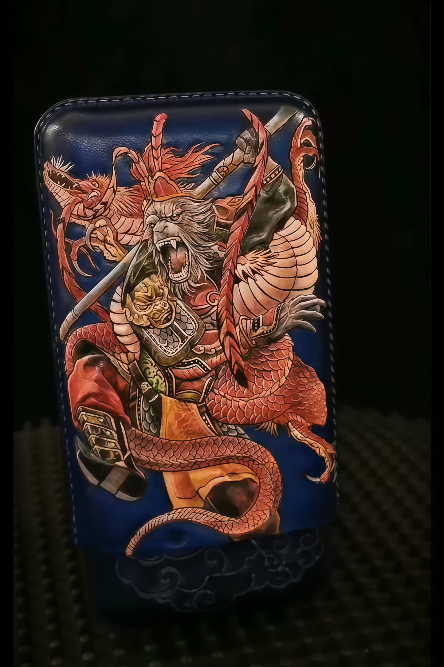 Hand-carved Cigar Case Made of Vegetable-tanned Cowhide