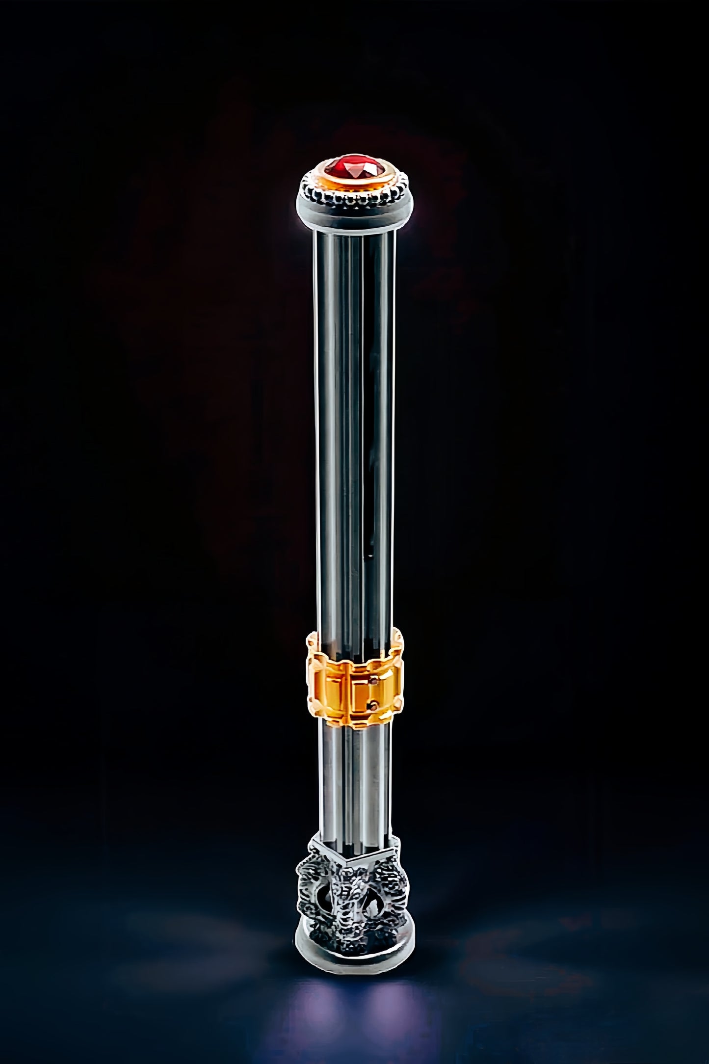 Roman Column Series Ruby-inlaid Sterling Silver Pipe Tamper