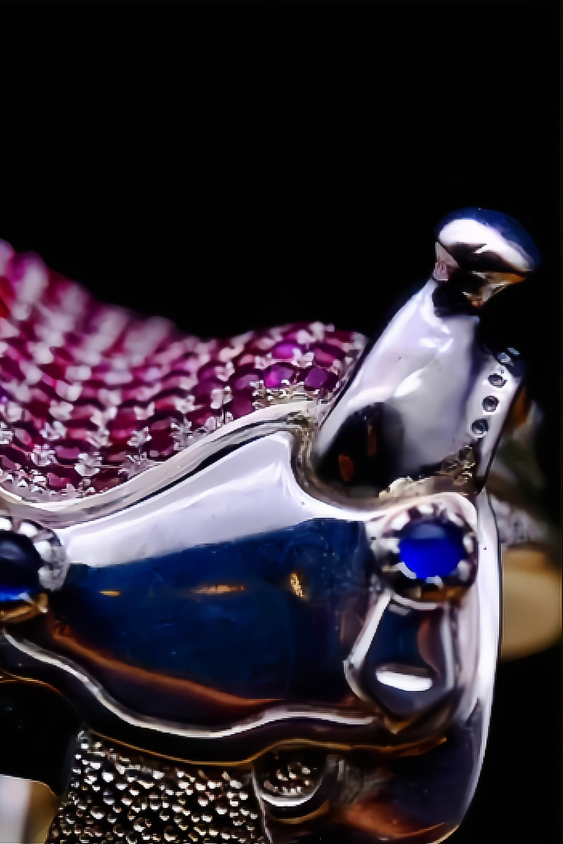Ruby and Sapphire Saddle Ring