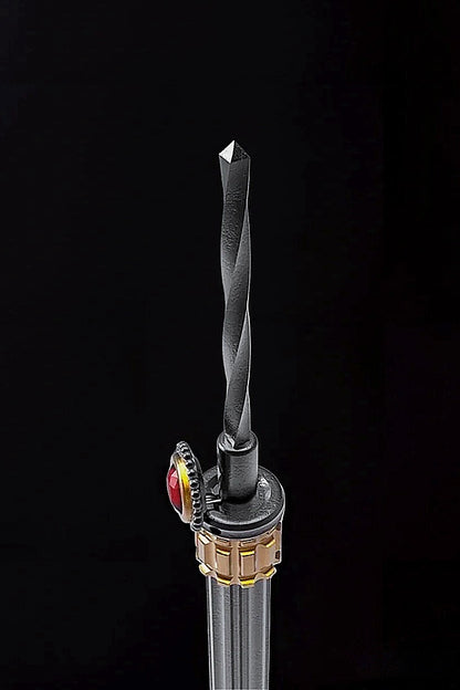 Roman Column Series Ruby-inlaid Sterling Silver Pipe Tamper