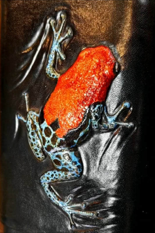 Hand-carved Cigar Case Made of Vegetable-tanned Cowhide