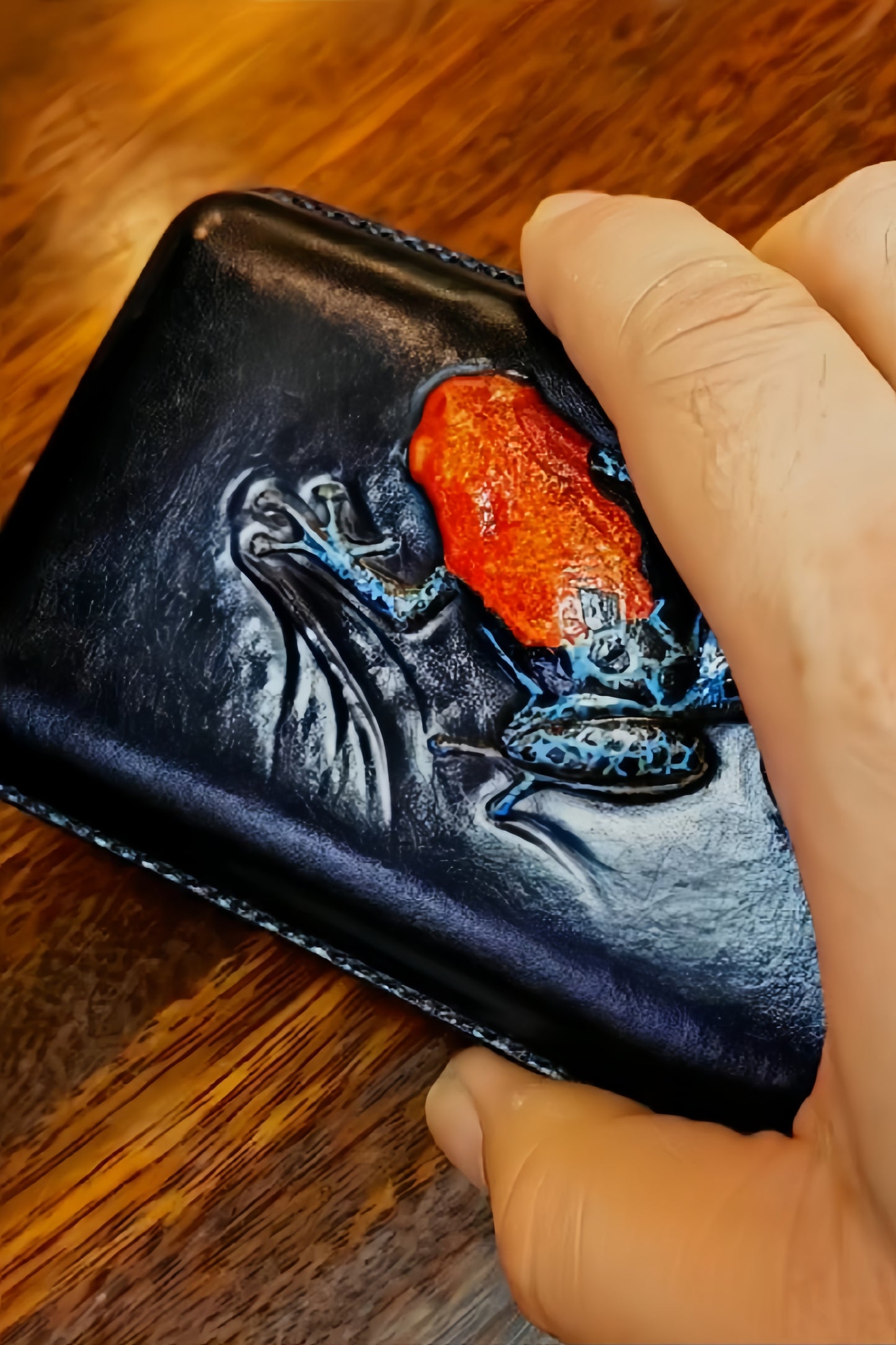 Hand-carved Cigar Case Made of Vegetable-tanned Cowhide