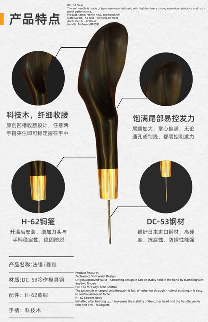Design Concept of Ebony Handle with Copper Hoop Awl