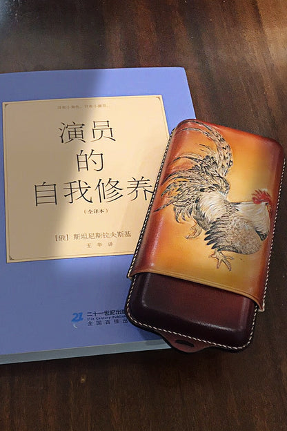 Handmade Cigar Case Made of Lizard Skin