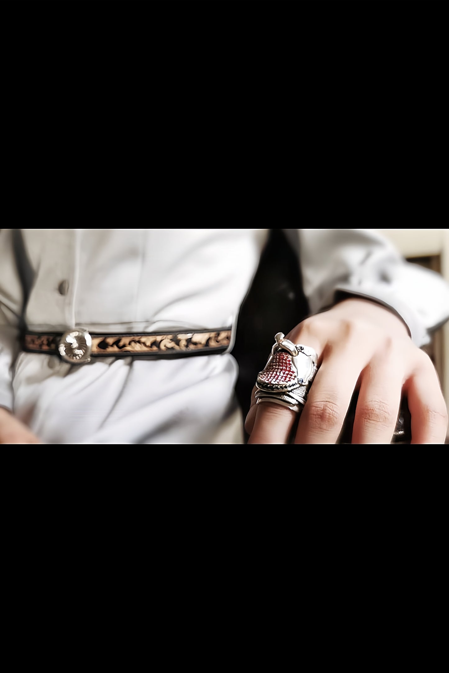 Ruby and Sapphire Saddle Ring