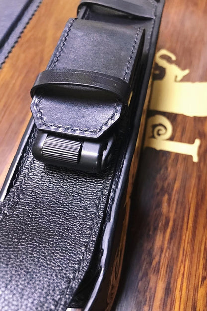 Hand-carved Tobacco Pipe Pouch Made of Vegetable Tanned Cowhide