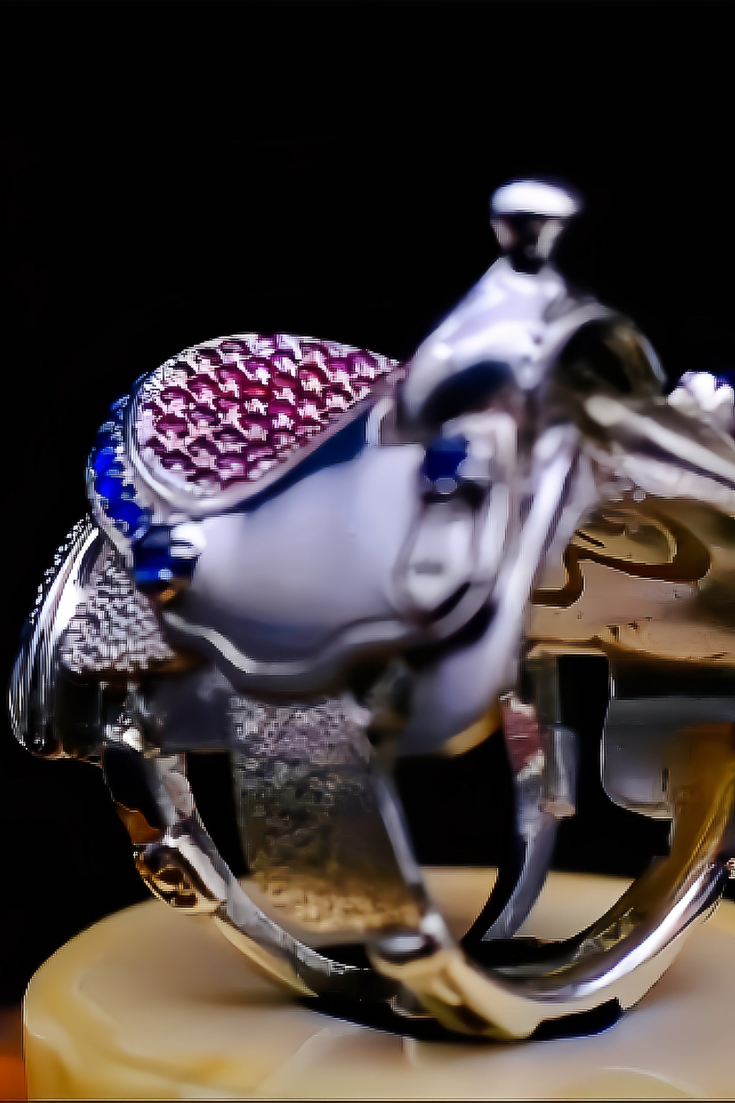 Ruby and Sapphire Saddle Ring