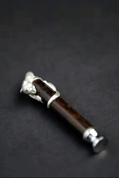 Pure Silver Jaguar & Briar Pipe Tamper