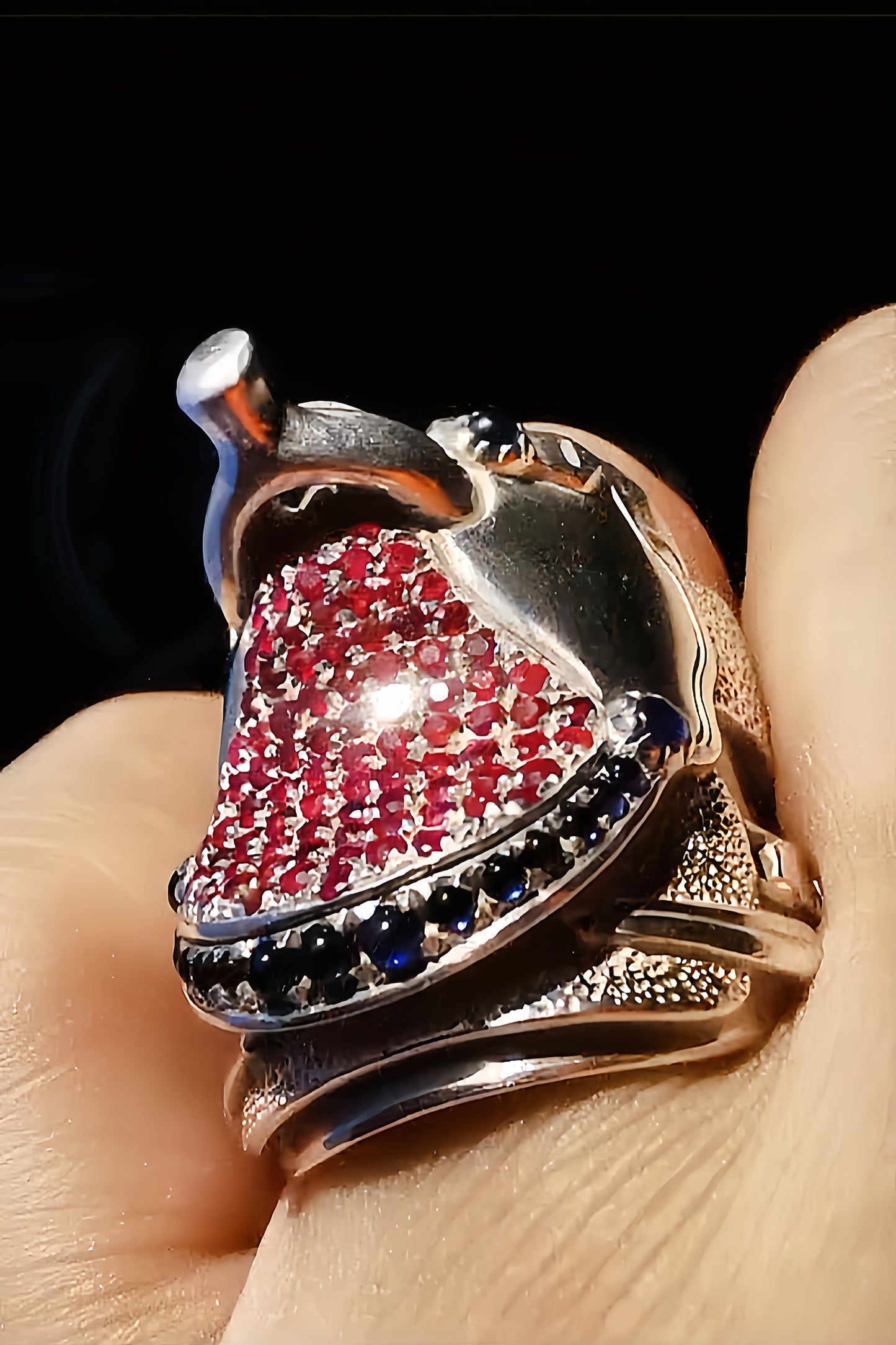 Ruby and Sapphire Saddle Ring