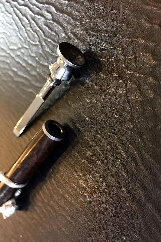 Pure Silver Jaguar & Briar Pipe Tamper