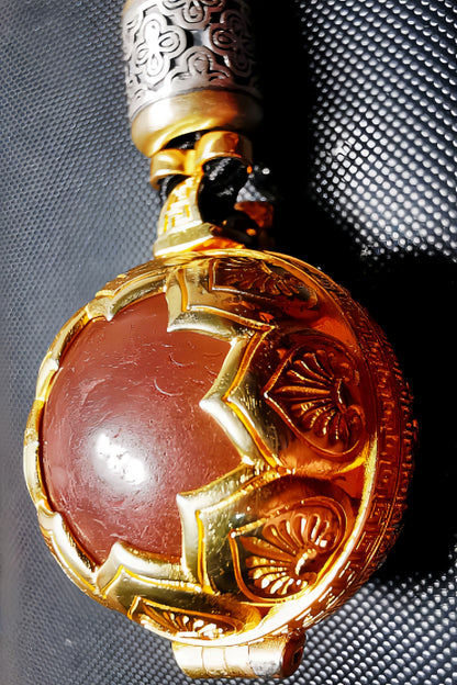 Pure silver inlaid agate necklace