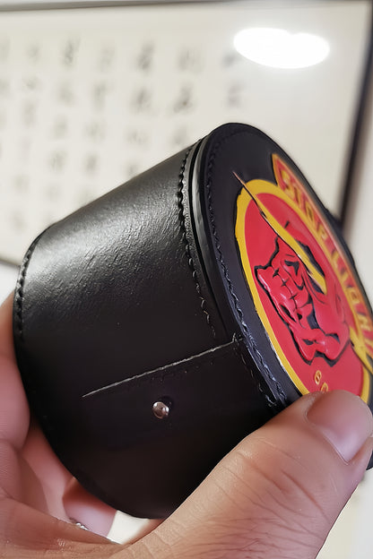 egetable-tanned cowhide carved jewelry box