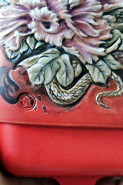 Hand-carved Cigar Case Made of Vegetable-tanned Cowhide