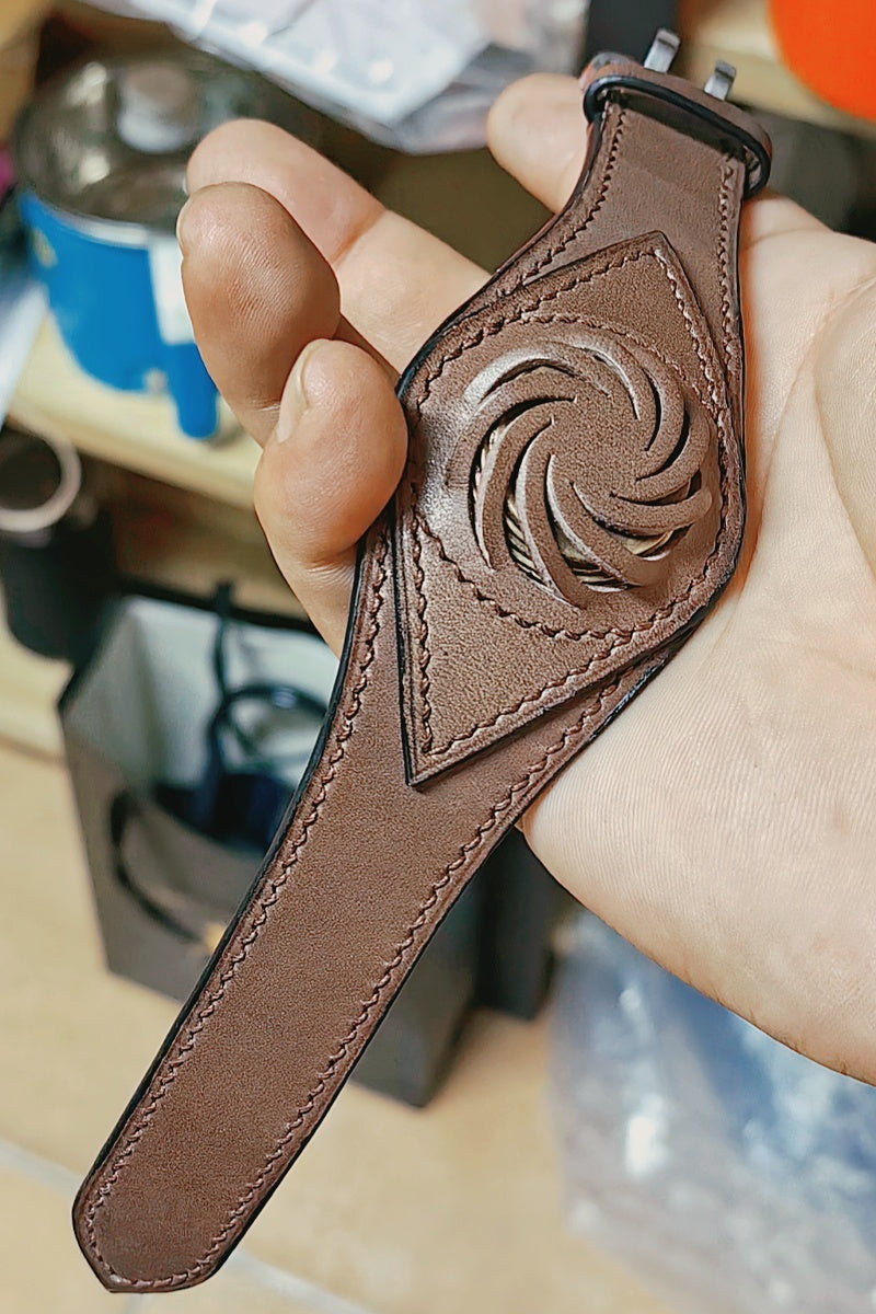 Lucky Coin Cowhide Wristband