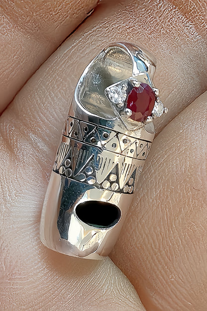 Sterling silver survival whistle