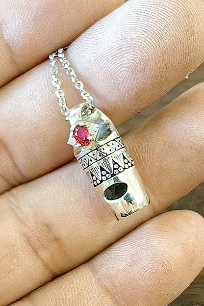 Sterling silver survival whistle