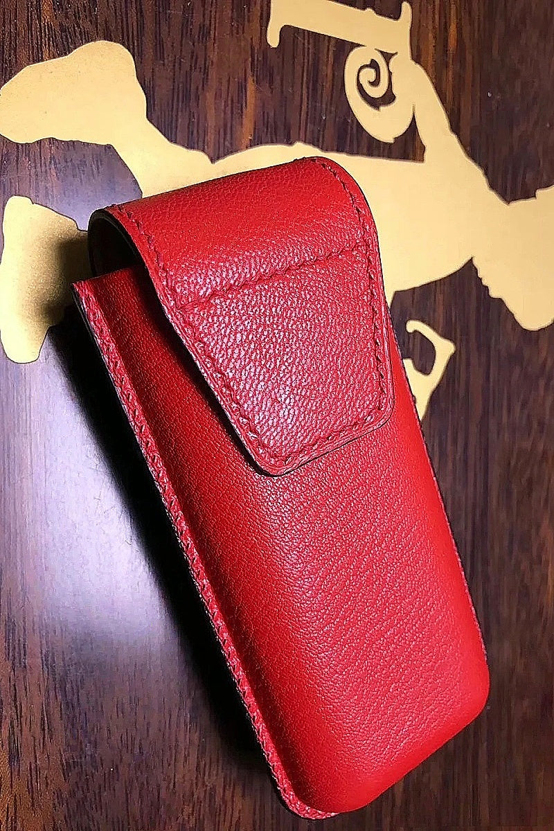 Lychee-pattern cowhide watch storage bag