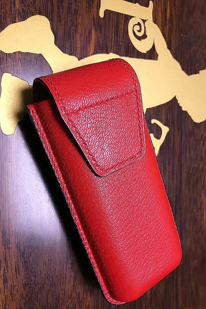 Lychee-pattern cowhide watch storage bag