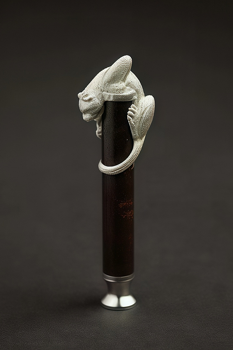 Pure Silver Jaguar & Briar Pipe Tamper