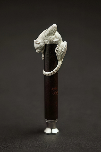 Pure Silver Jaguar & Briar Pipe Tamper