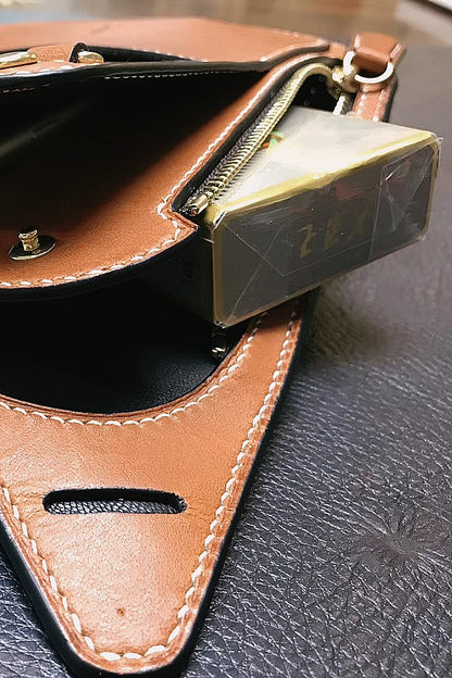 Multifunctional cowhide portable armpit bag