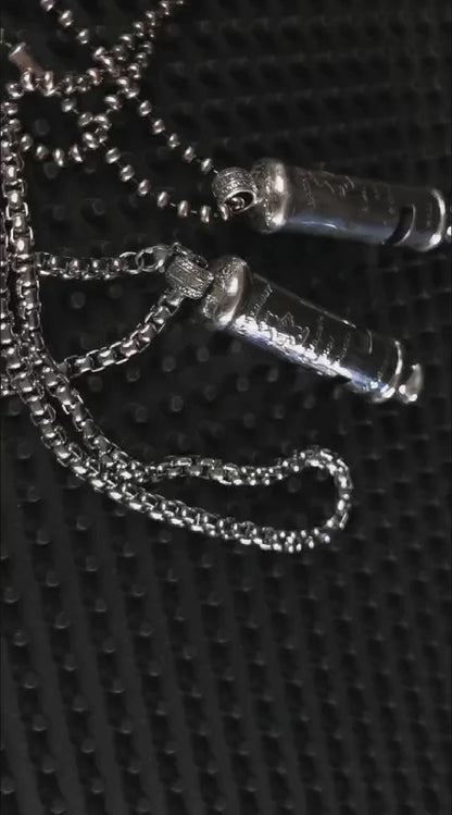 Sterling silver survival whistle